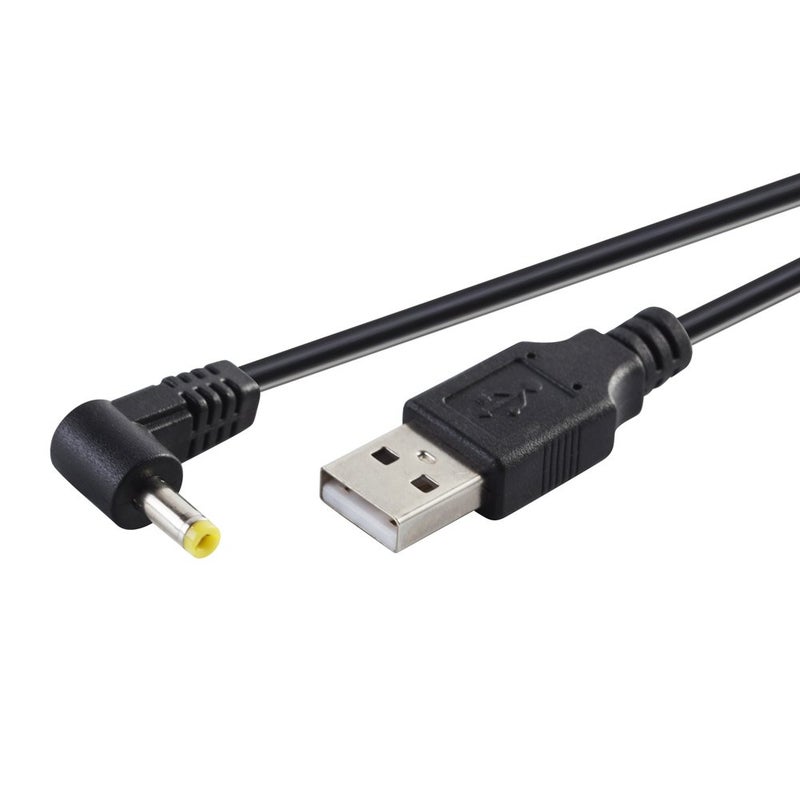 TENINYU USB 2.0 A Male to Right Angled 90 Degree DC 4.0x1.7 mm 5 Volt 24AWG DC Barrel Jack Power Cable 3FT, Black (Max 2.5 Ampere Power Cable, Center PIN Positive),2Pack - Image 4